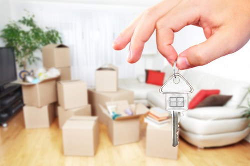 Packed van ready for a small home or office move in Earls Court
