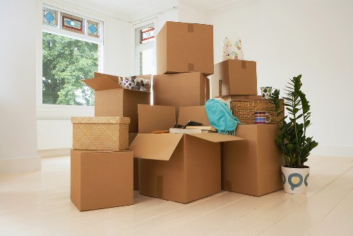 Careful loading of boxes and furniture for a London home move